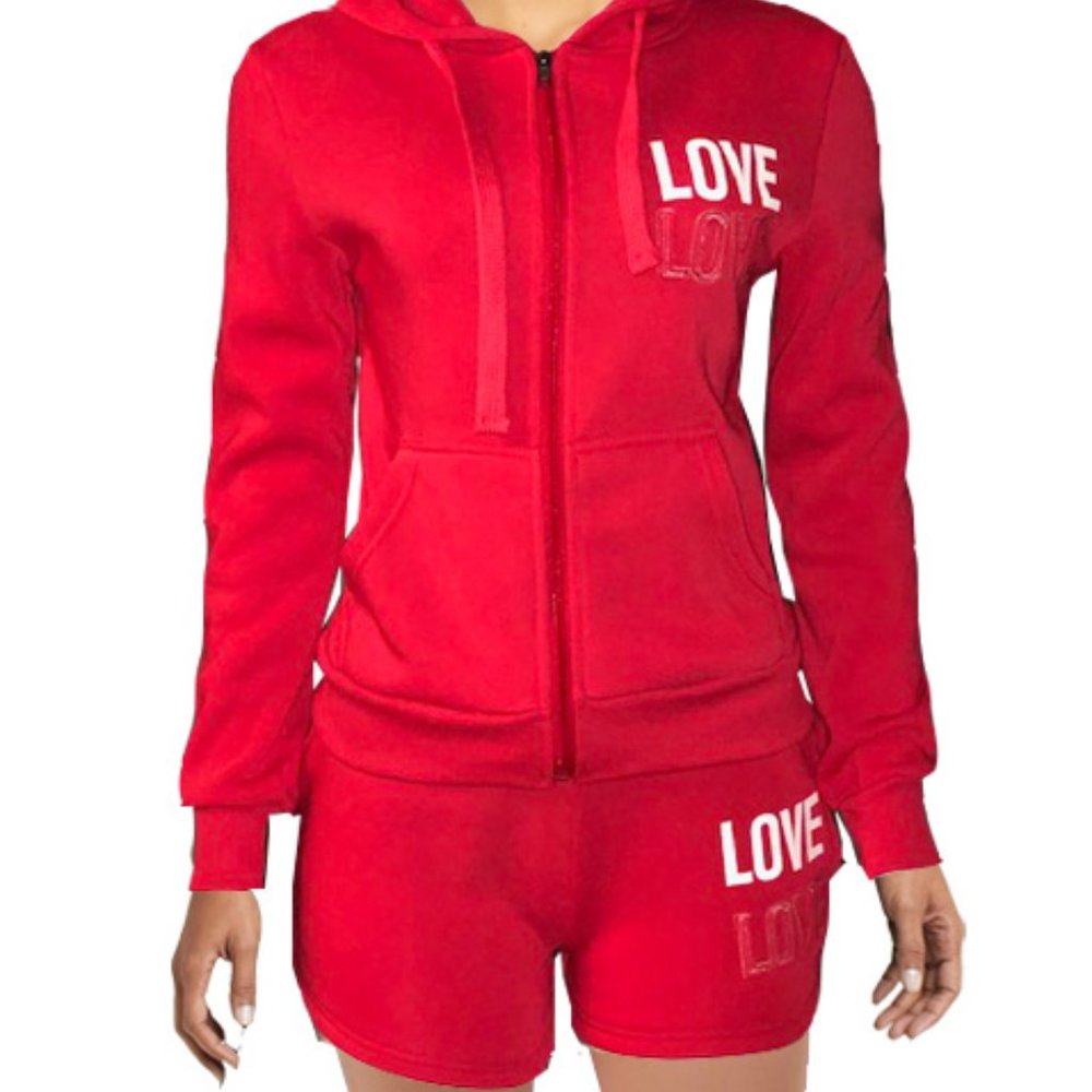 2 PC FLEECE SHORTS SET